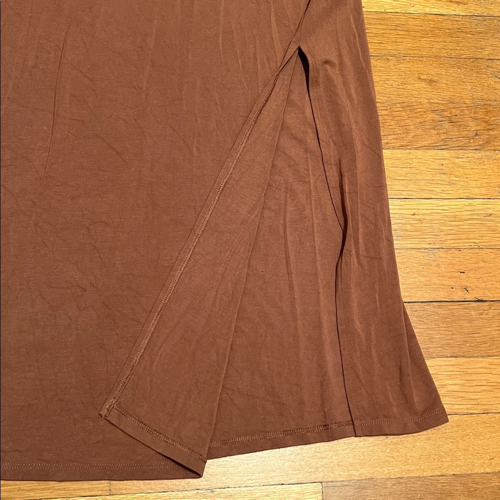 Wilfred by Aritzia Dreamweaver Midi Jersey Dress in Mocha Brown, size Medium - Picture 7 of 16